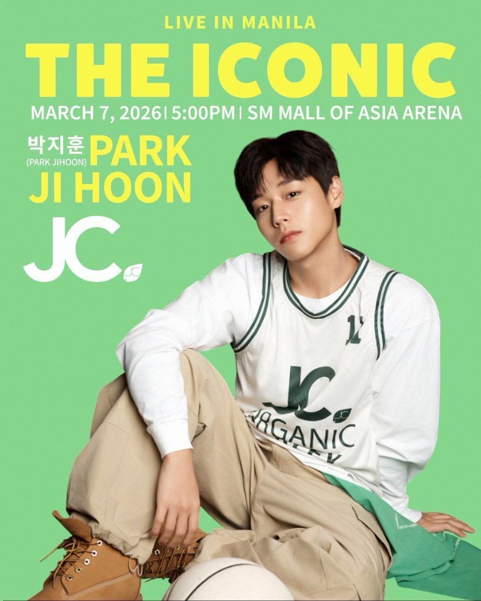 NicoGee101's tweet photo. PARK JI HOON THE ICONIC LIVE IN MANILA

🏟️SM Mall of Asia Arena
🗓️March 7, 2026 | 5:00 PM

#JCxPARKJIHOON
#ChooseJC
#JCOrganicBarley
#GoOrganicLivelconic
#ParkJiHoonAtMOAArena https://t.co/RQe7JxyKnN