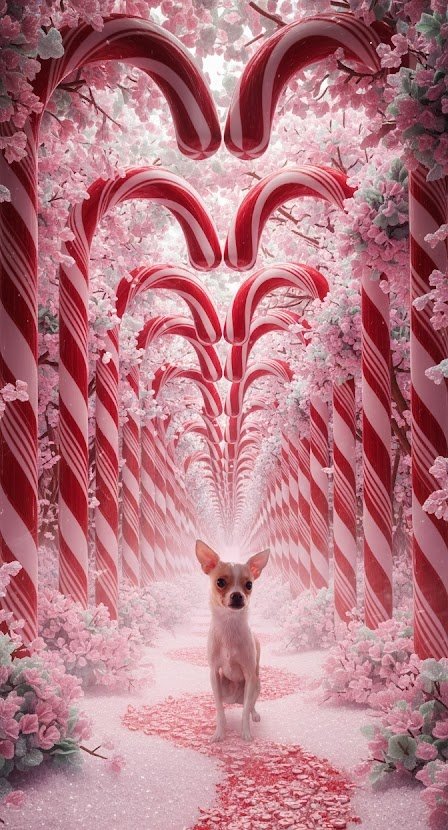 TheTwelveTails's tweet photo. Dink loves the smell of peppermint #candycanes
He tries to flick his licker on them.
This ai image by #ChatGPT seems really appropriate!
#Christmas2025 #dogsofx #Chihuahua #AIart https://t.co/ZbnbRq03S4