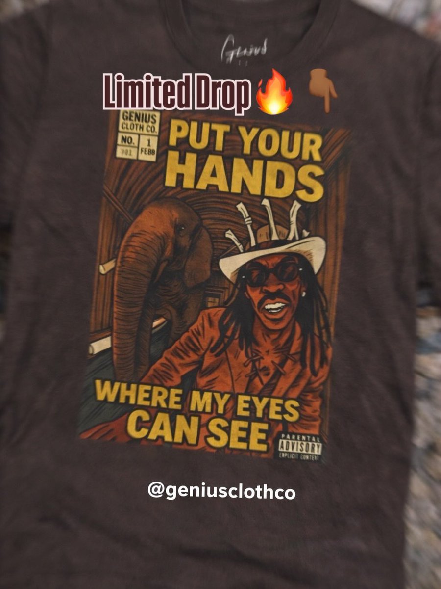 GeniusClothCo's tweet photo. “Put Your HANDS where my EYES can SEE.” 👁️🐘🔥
Inspired by the legendary Busta Rhymes track — this 90s hip-hop graphic tee is a visual TIME MACHINE. 🎤📼
4 fire colorways.
👇
🛒 https://t.co/Z4i1JANVE5

 #StreetwearDrop  #HipHopStyle  #BlackOwnedBusiness  #EtsyShop https://t.co/Xh5ijQvSoQ