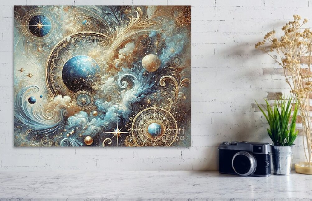indigoartpal's tweet photo. This mesmerizing artwork blends astronomy, sacred geometry, and ethereal abstraction into a richly detailed universe of swirling clouds, luminous planets, and golden orbits. Available as fine art prints, canvas, metal, acrylic, framed prints & wall décor.
✨ Museum-quality printing with exceptional detail, texture, and color accuracy.
👉 Bring cosmic elegance into your space https://t.co/2ntgYzA0Yl
#CosmicArt #CelestialArt #SacredGeometry
#AbstractSpaceArt #AstronomyInspiredArt
#LuxuryWallArt #ModernHomeDecor