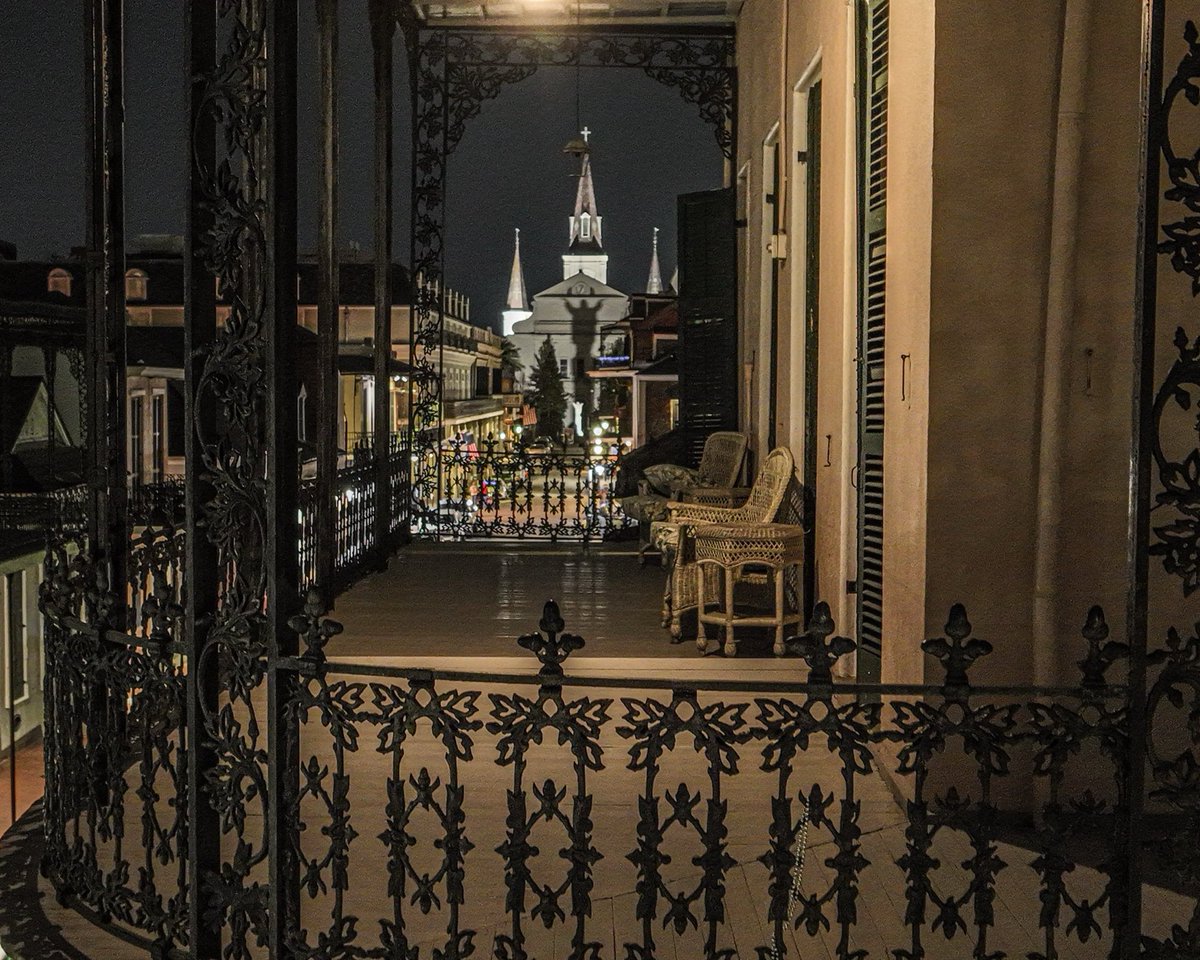 marcorasi1960's tweet image. Night view through a gallery, Orleans street at Dauphine, New Orleans