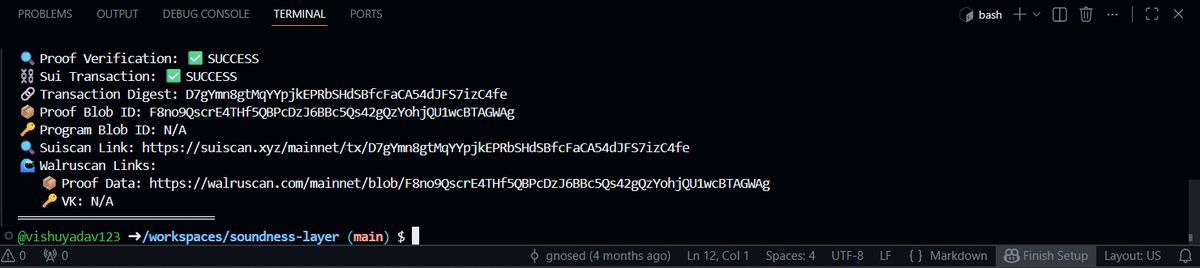 Aaryama57687131's tweet photo. 30 proofs inβ¦ and the journeyβs just getting interesting π§ π»
From curiosity to consistency β Team Echo π keeps showing up ππ₯
Cheers to the builders and believers @SoundnessLabs @TheHubKeeper @AWendy12947 for making the grind worth it ππ₯
#SoundnessCLI #TeamEcho #ZK https://t.co/EpGdgmVBwJ