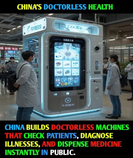 Polylogist's tweet image. #Health: Future of Healthcare — China is rolling out AI-powered health kiosks with no doctors inside.

These smart booths scan vitals, analyze symptoms, diagnose common illnesses &amp;amp; dispense medicine in minutes—24/7 care in metros, malls &amp;amp; rural areas.

#HealthyHabits +…
