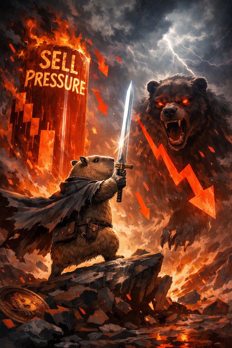 Capy stands unbothered.
Sword up.
Sell pressure screaming.
Red candles fall like rain, bears roar, charts bleed hard but Capy doesn’t flinch.
This isn’t about winning the fight.
It’s about surviving it.

<a href="/capysword/">Capy Sword</a> <a href="/TheArena/">The Arena ⚔️</a> <a href="/avax/">Avalanche🔺</a>