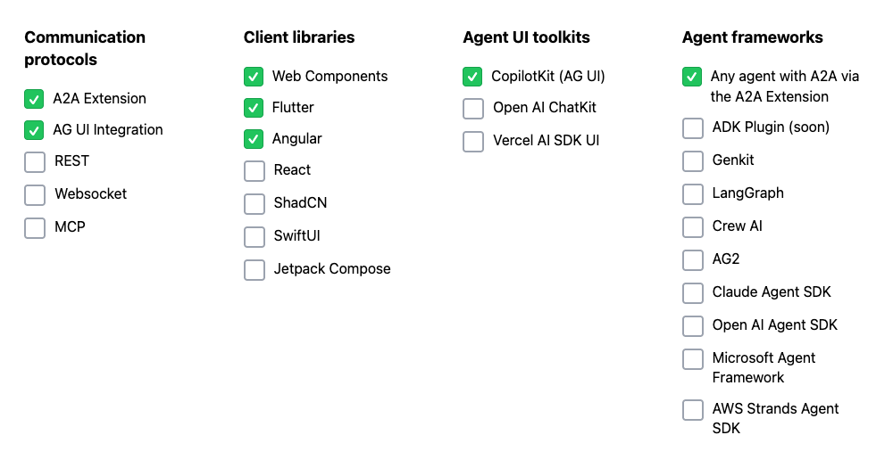 aasheikh's tweet image. I was exploring the appropriate approach for displaying agent responses in the user interface (React, in my current project) when I came across the concept of “agent-driven interfaces.” Unfortunately, React integration is not supported at this time.