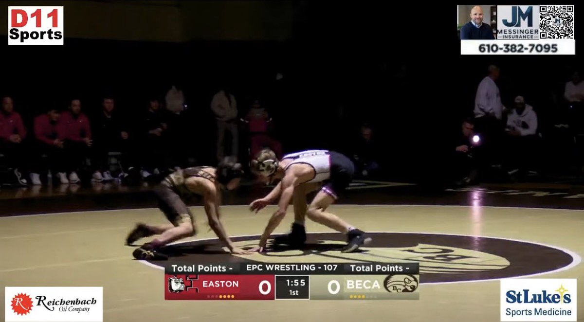 D11Sports's tweet photo. ICYMI:

Watch a replay of tonight’s @EastPennConf18 Wrestling match between Easton and Bethlehem Catholic. 

Great having @MMagditch on the call with Mason Messinger and @D11Sports Student Reporter @wins94670 roaming matside with thoughts and interviews. 

WATCH NOW: https://t.co/KfPQS50bB2

@BecaHawksSOAR @becahiwrestling @BoysEaston @goredrovers @piaadistrictxi @SLUHNSportsMed @The_SFBN @PAPowerWrestle