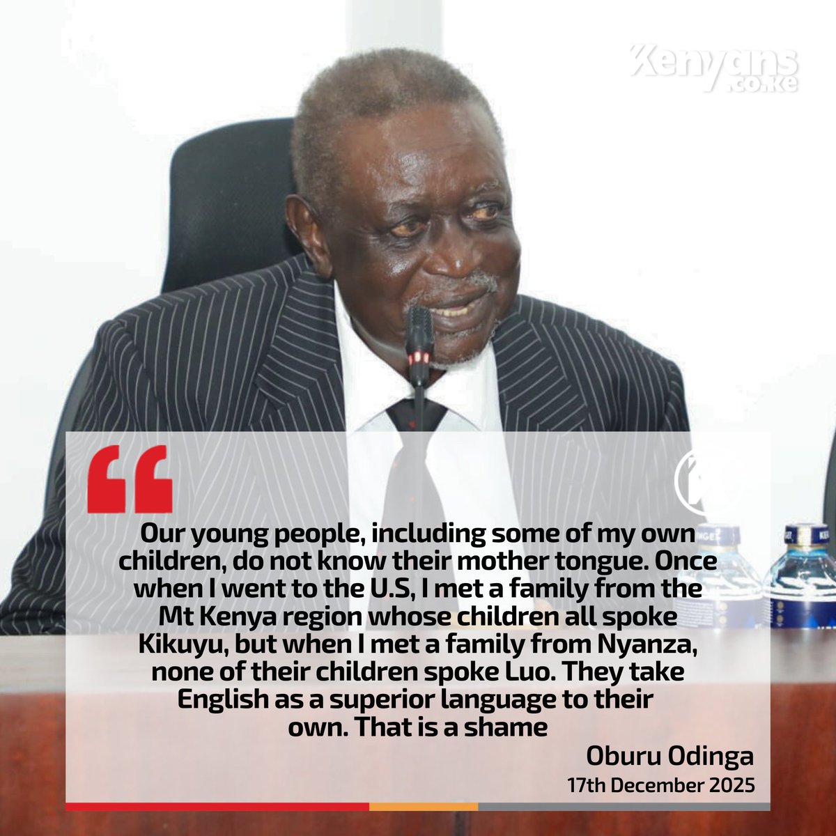 Kenyans's tweet image. Some people from Nyanza take English as a superior language to their own. That is a shame - Oburu Odinga