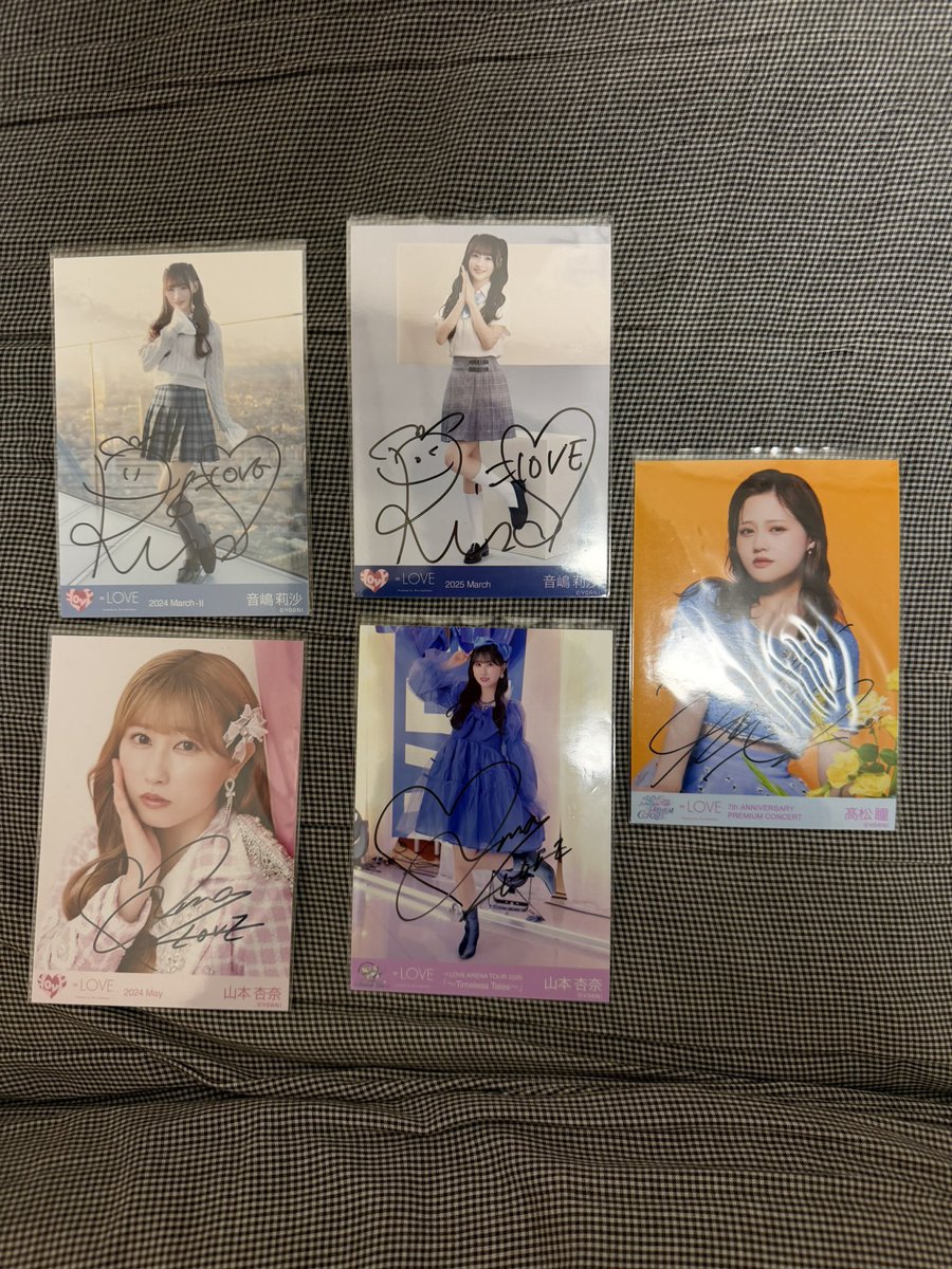 イコラブ 生写真 直筆 トレ 譲 : 写真の直筆 (髙松瞳、音嶋莉沙、山本