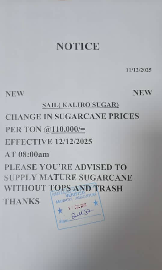 110,000/= per ton!!
A tonne is 1000 kgs.

Meaning, they are buying each Kg of sugarcane at 110/= Ugx

And y'all think sugarcane growing will lift Busoga out of poverty?
