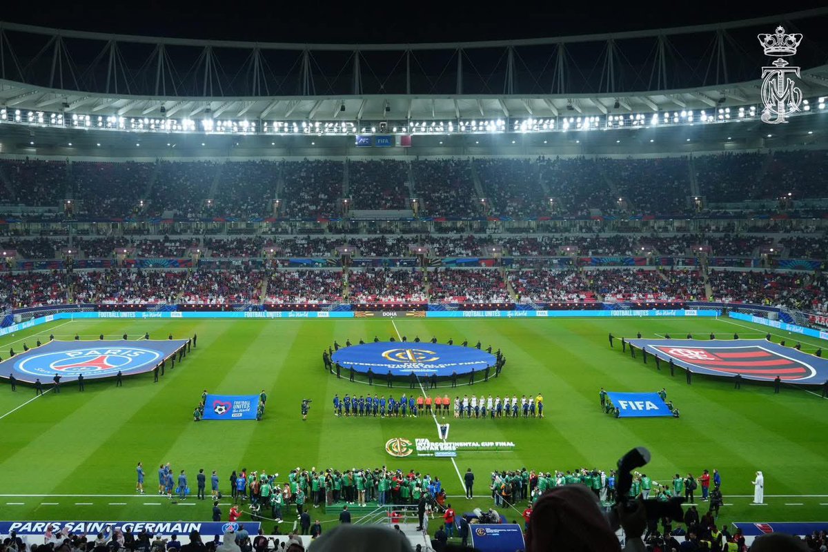 HRHJohorII's tweet photo. Duli Yang Amat Mulia Tunku Mahkota Ismail, Pemangku Sultan Johor dijemput oleh His Excellency Sheikh Joaan bin Hamad Al Thani, Presiden Jawatankuasa Olimpik Qatar (QOC) dan Presiden Paris Saint-Germain FC (PSG) Nasser Al-Khelaifi untuk menyaksikan perlawanan 2025 FIFA Intercontinental Cup antara PSG dan Flamengo bersama delegasi Persekutuan Bolasepak Antarabangsa (FIFA) pada 17 Disember 2025.

DYAM Tunku Mahkota Ismail turut dijemput sebagai tetamu khas bagi Perlawanan Akhir Piala Arab FIFA antara Morocco dan Jordan malam ini. Allah Peliharakan Sultan.

———

His Royal Highness Tunku Ismail, The Regent of Johor was invited by President of the Qatar Olympic Committee (QOC) His Excellency Sheikh Joaan bin Hamad Al Thani and the Paris Saint-Germain FC President Nasser Al-Khelaifi to watch the 2025 FIFA Intercontinental Cup match between PSG and Flamengo together with a delegation from the Fédération Internationale de Football Association (FIFA) on 17 December 2025. 

HRH Tunku Ismail was also invited as a special guest for the FIFA Arab Cup Final between Morocco and Jordan tonight. Allah Peliharakan Sultan.