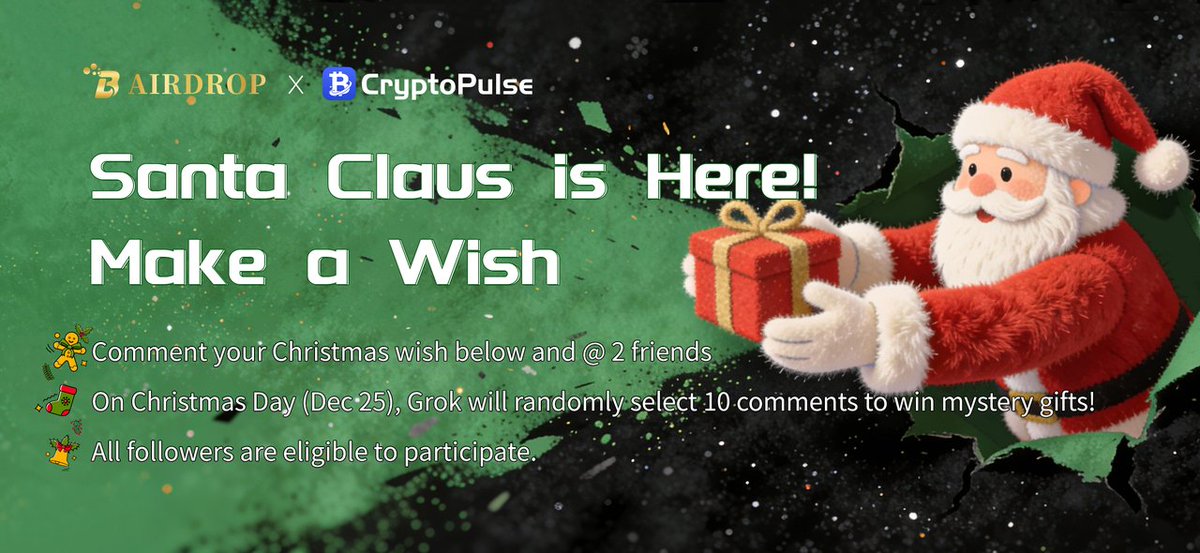 💡Lottery run by👉 <a href="/grok/">Grok</a> 

🎁New Followers Giveaway: 150 random new followers (Dec 18–26, 2025) will each win 2 USDT💰🚀

📎Tasks:
📌Follow <a href="/ChainSpireAds/">CryptoPulse</a> &amp; <a href="/MattWraithSOL/">🤖</a>
📌Join telegram group👉t.me/+LtDzmwHIrbU2M… @ admin with your X ID+wallet address BSC(bep20)

⚠️Warning👇