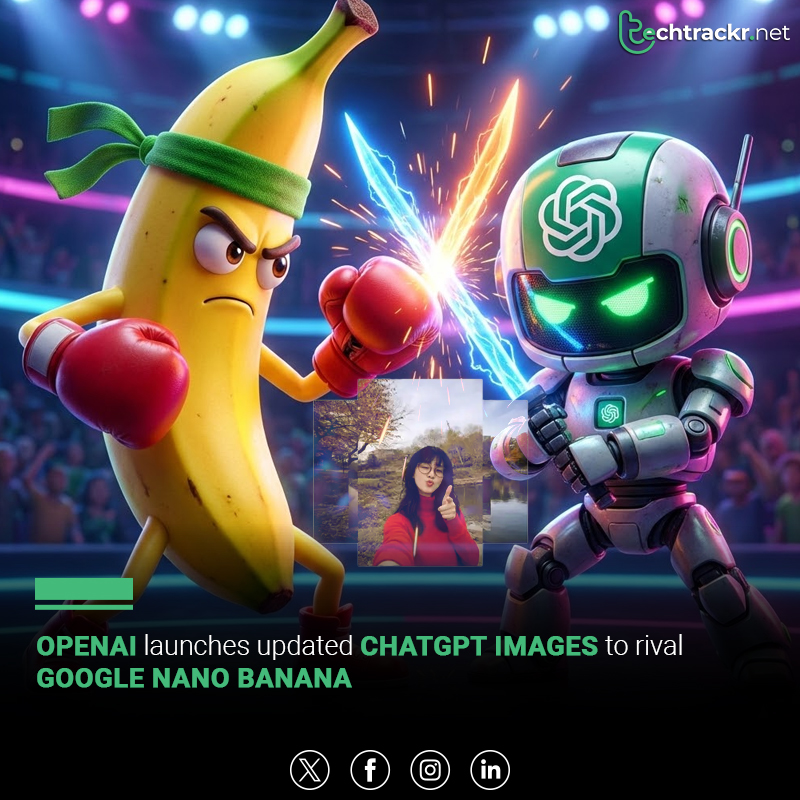 TechTrackr_net's tweet image. OpenAI launches GPT Image 1.5 with faster, sharper AI image edits.

#OpenAI #ChatGPT #GPTImage #AIImages #GenerativeAI #ImageEditing #TechTrackr #TechNews