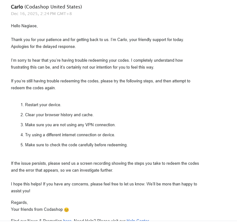 0xyuk3n's tweet photo. @Codashop_US Stop selling you fucking dumb. 
I have buying so much code from codashop, But my code was redeemed idk who tf redeemed my code.

I have contact codashop but the answer like a fucking bot.

Im waiting for 3 weeks already but the answer like that.

Scammer fuck https://t.co/EAcxnP0c6v