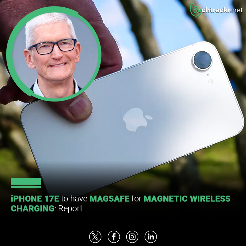 TechTrackr_net's tweet image. iPhone 17e may bring back faster MagSafe charging, launching Q1 2026.

#Apple #iPhone17e #MagSafe #WirelessCharging #AppleModem #TechLeaks #iPhoneNews #TechTrackr #TechNews
