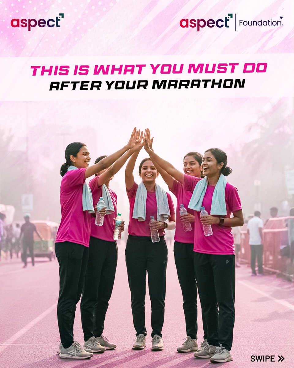 AspectFndn's tweet photo. Running the marathon was just one part of the journey.
Listening to your body, rehydrating well, and allowing yourself to recover completes it.
Thank you for being a part of Pinkathon and running with purpose.
#AspectFoundation #Pinkathon #RunInPink #WomensHealth #Marathon https://t.co/Z7luxFmqEY