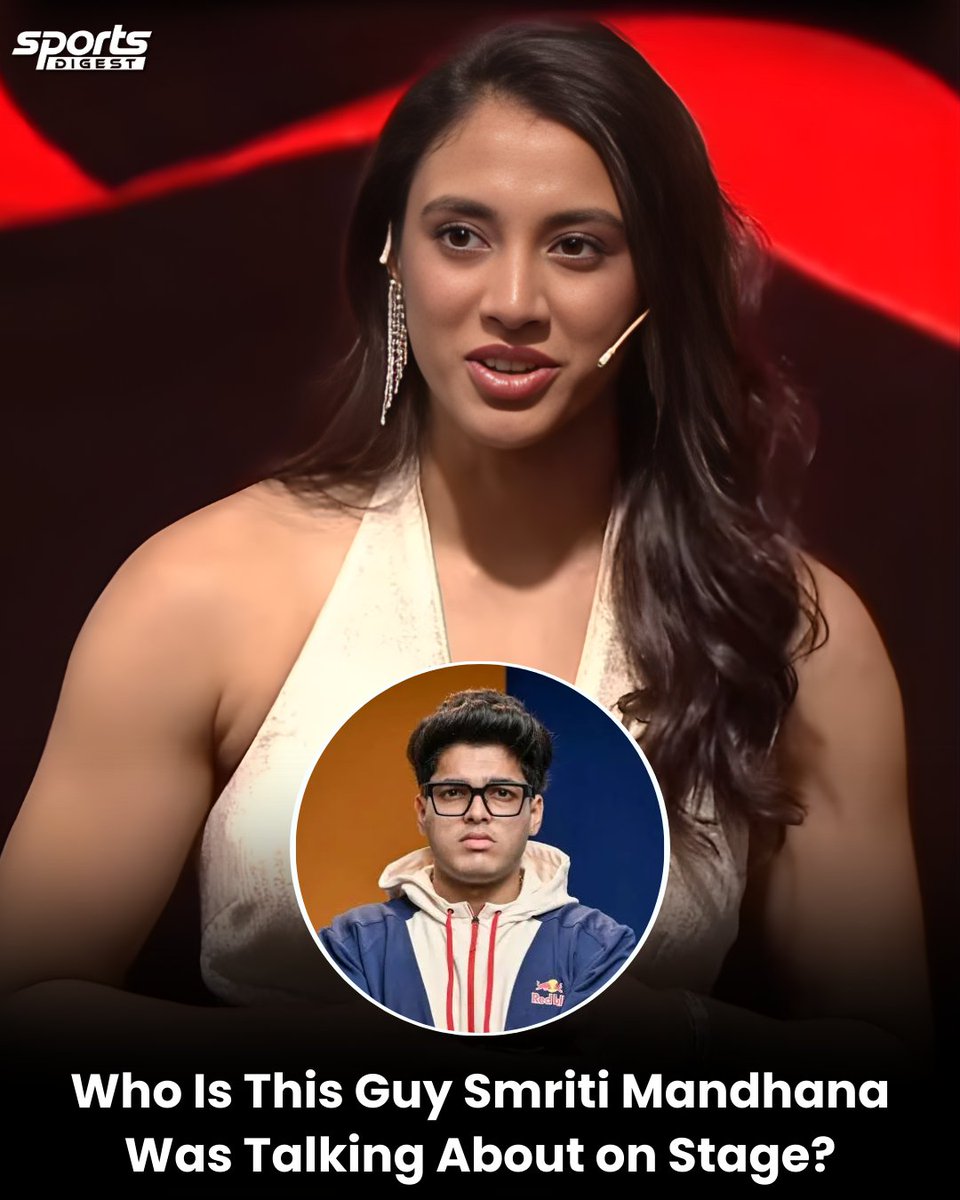 SportsDigestINT's tweet photo. Who Is He? Smriti Mandhana leaves everyone guessing after mentioning this guy.🤔🔥
Full story👉https://t.co/obCRhrhari
#SmritiMandhana #ViralMoment #MysteryGuy #OnStage #CricketStar #TrendingNow #FanCuriosity #Speculation https://t.co/bzjB6O0yPE