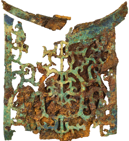 「荣華富貴　大明萬歴年造　龍や童子」などが彫刻された大形の黄銅製錠前 荣華富貴大明萬歴年造龍や童子」などが彫刻された大形の黄銅製錠前