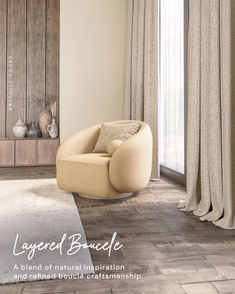 NuHomeIndia's tweet image. Layered textures. Soft elegance. Naturally refined.

The Explore Collection celebrates bouclé craftsmanship, bringing warmth, balance, and timeless design to modern interiors.

#NuHome #ExploreCollection #ArtfullyYours