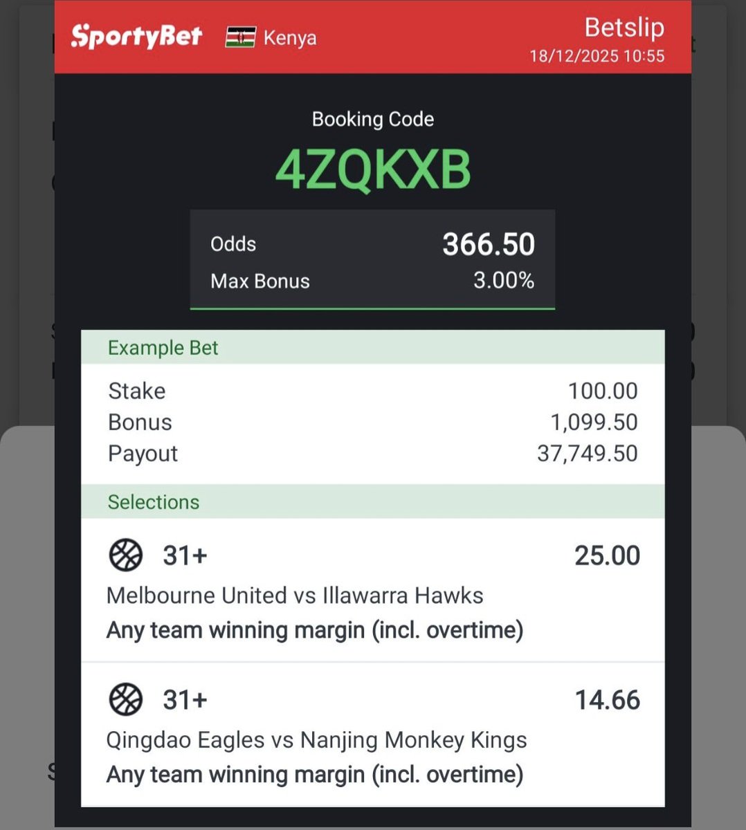 MaxonAiro's tweet image. SportyBet 
360 odds 💰
Edit/play singles 🤲

4ZQKXB