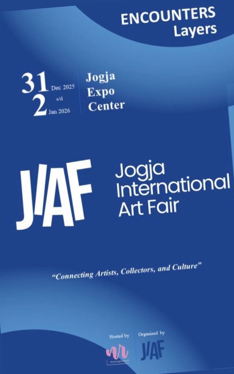 Dear friends,

Di penghujung akhir thn 2025 ini, bagi kalian yg pulang atau berlibur di Yogyakarta, yuk kita ketemuan di Jogja International Art Fair 2025!

Karya-karya lukisan saya akan dipajang di sana bersama ratusan karya seniman-seniman lainnya🌹

📍Jogja Expo Center (JEC)