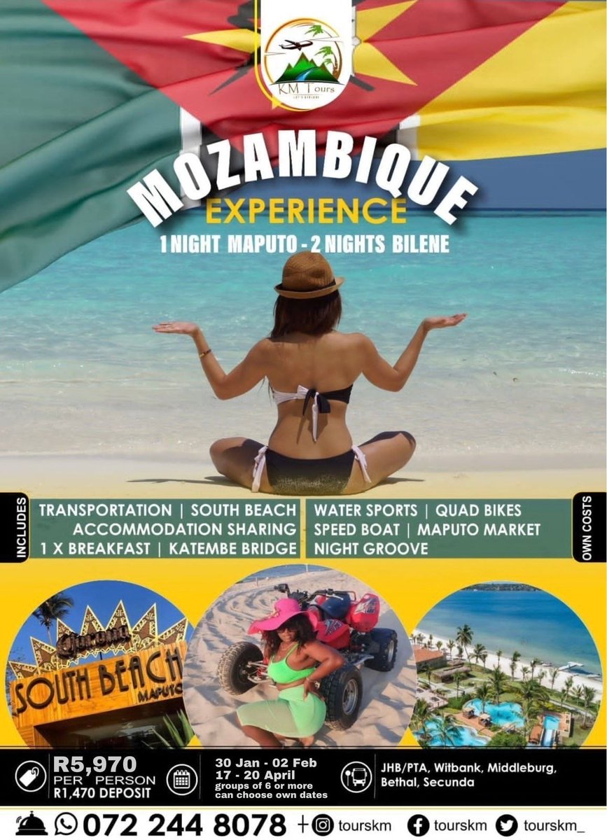 tourskm_'s tweet photo. COMPETITION!
Stand a chance to win a free trip to 1 of our getaways.
1. Follow our page and retweet this post.
2. Increase your chance by doing the same on all our social media platforms.
3. Send screenshots to our WhatsApp to enter competition.
Winners to be posted on 7 January https://t.co/cQk4ujiU2j