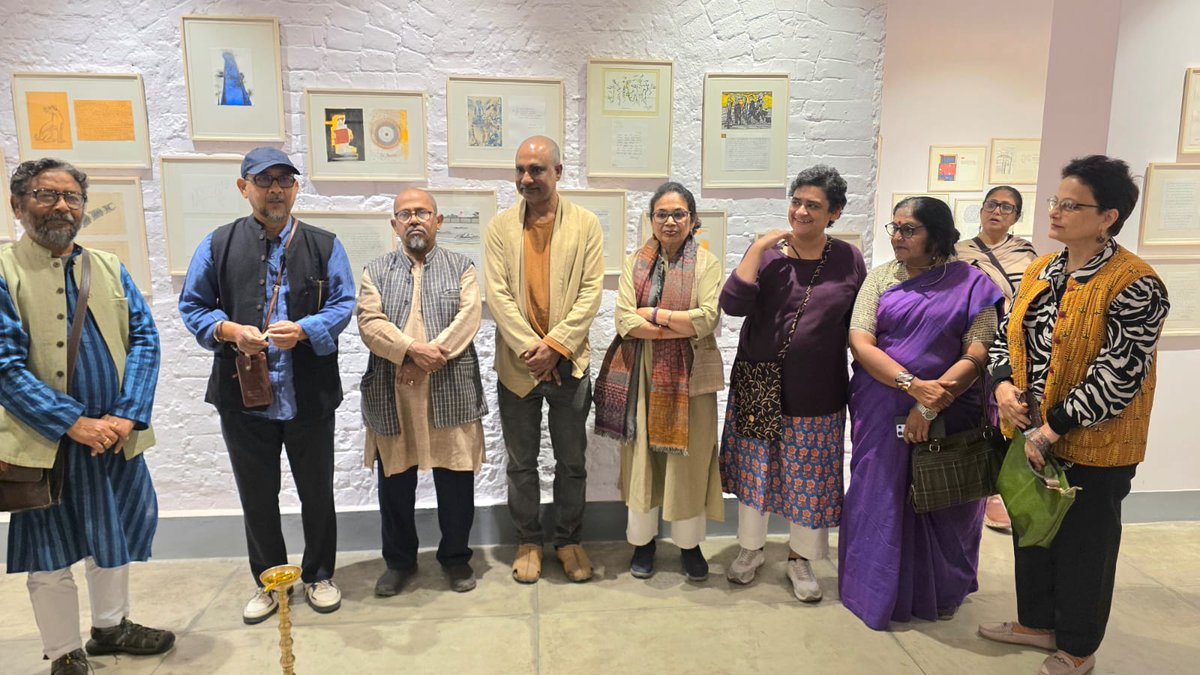 Ganges_Art's tweet photo. Glimpses from the opening of 
A tribute to Mani da
An exhibition celebrating the birth centenary of K.G. Subramanyan
16 Dec 2025 to 10 Jan 2026

Time: 11am to 7pm (Closed on Sundays and Public Holidays) https://t.co/VmDx2gB8H7