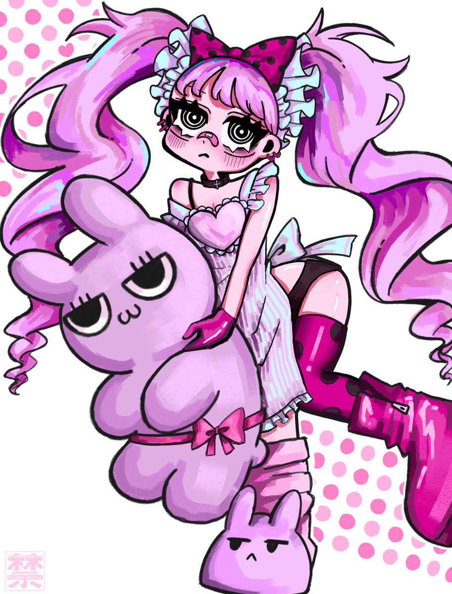 💗🖤💗🖤
 #イラスト