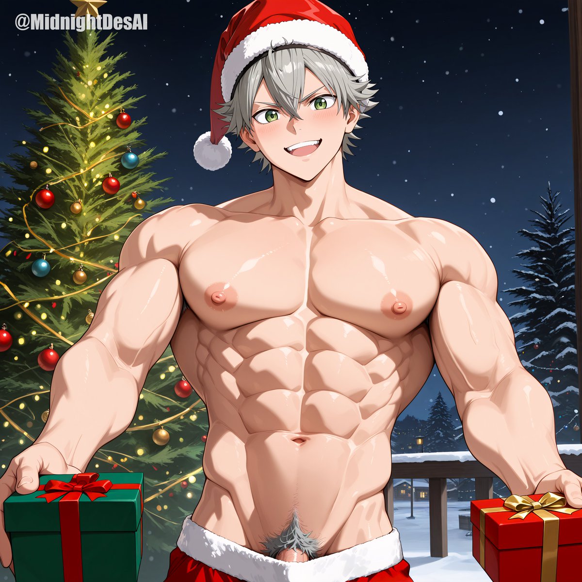 MidnightDesAI's tweet photo. Looks like Asta got you some gifts for Christmas. What gift would you give him?
#Aiart️ #BlackClover #Asta #NSFW https://t.co/DqMJaCIIz9