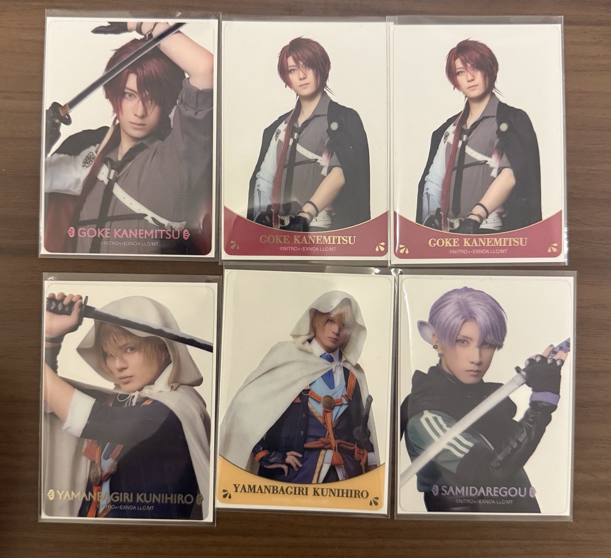 ayaka_guzzu's tweet photo. @1【譲渡／交換】ミュージカル刀剣乱舞 刀ミュ 静かなる夜半の寝ざめ ランダムクリアカード クリカ

譲)★山姥切国広 ★後家 〇五月雨 

求)定価(＋送料)or長義、長義が写っているランブロ

※異種交換の場合は差額精算希望

★は〇まとめての譲渡
またキャラ毎の譲渡

※本日マチネ後手渡し
郵送可能 https://t.co/eegVngFFZj