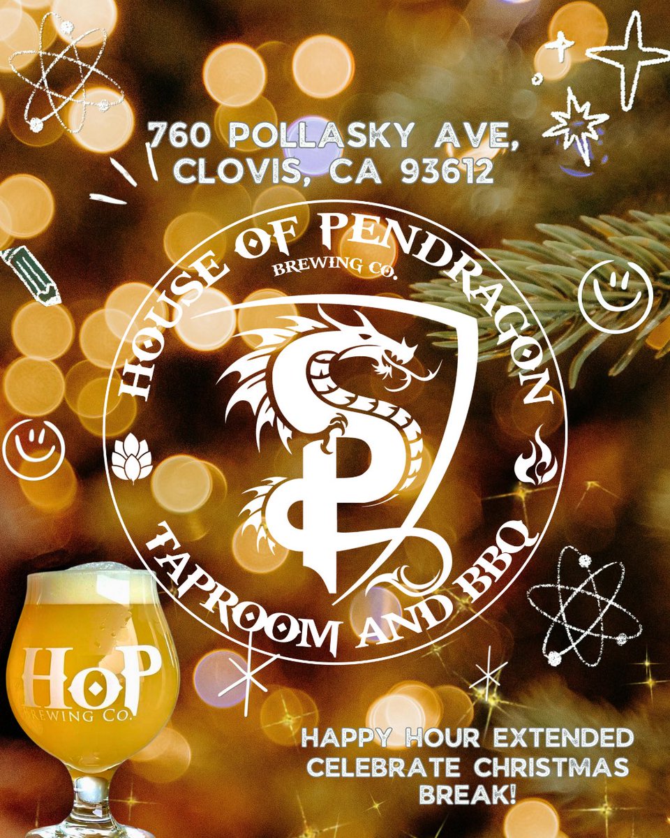 🎄 Teachers — Christmas break starts here 🍺
Happy Hour kicks off Friday in Clovis &amp; Sanger
Sanger opens early at 1 PM.

No bells. No lesson plans. Just pints.
#ChristmasBreak #TeachersOffDuty #HappyHourAt1