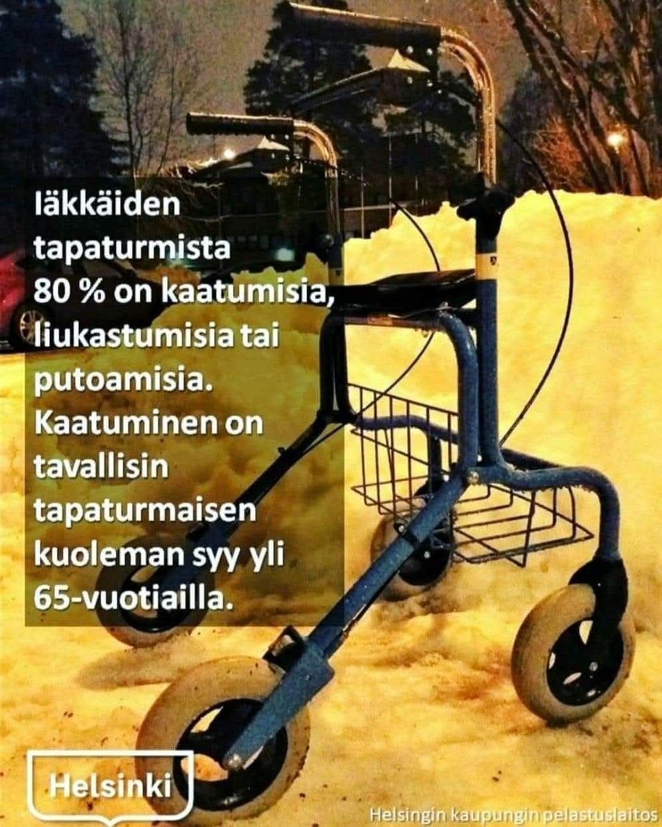 🤔 Mitä voisi antaa joululahjaksi?
👨‍🚒 Ryhdy pelastajaksi, tarkasta ikääntyneen kaatumisriskit ja ehkäise ne
🫡 Kaatuminen aiheuttaa vuosittain yli 1 200 kuolemaa, joista lähes 80 % yli 75-vuotiaille. Lisätietoa. 👇
kotitapaturma.fi/ikaryhmat/iakk…
#joululahja #kaatuminen #ikääntyminen