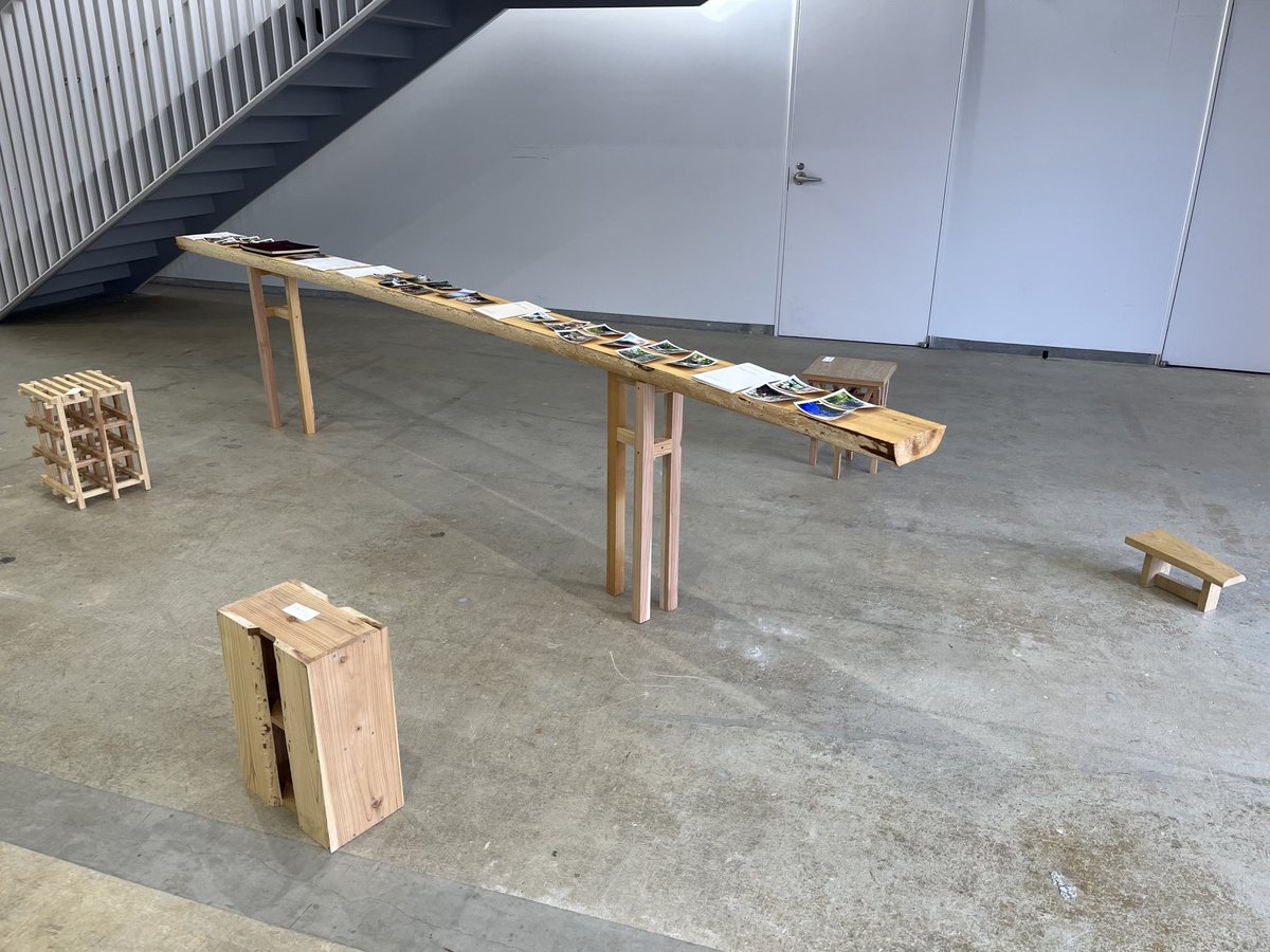 taroigarashi's tweet photo. こちらが建築ダウナーズ「PASS the BYPATH ー木のある場所を育てることー」展@トンチクギャラリーの会場写真になります。 https://t.co/LEDC7a31vI
