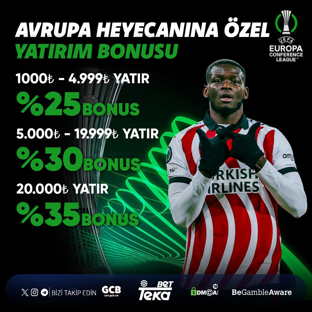 🔥AVRUPA HEYECANINA ÖZEL BONUSLAR TEKABET'TE!

#gununmaclari #bahis #slot #futbol #rulet #canlibahis #casino #sugarrush #bonanza #mac #tahmin #bonus 

👉 tinyurl.com/tekabet