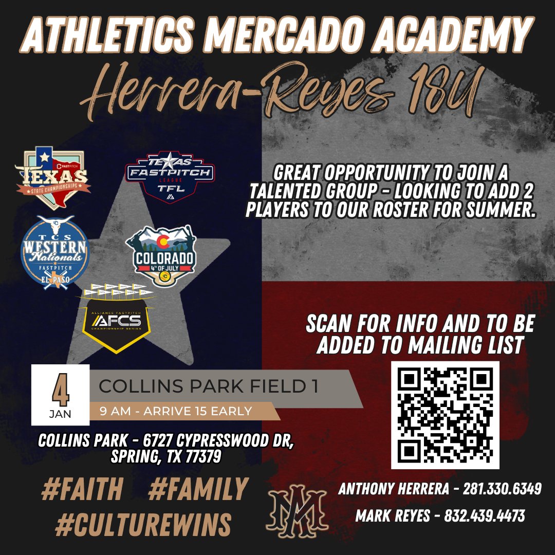 AMAH_Herrera's tweet image. Great opportunity for a player to make an immediate impact.
Pitcher / Catcher or lefty slapper is a plus.
#faith #family #CultureWins #EARNINGEVERYTHING