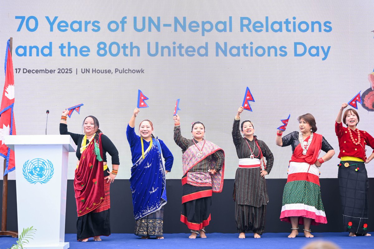 UNFPANepal's tweet photo. We marked #UNDay, celebrating 80 years of the UN globally & 70 years of partnership in #Nepal.
Together with the Govt and people of Nepal, the UN advances peace, dignity, and development.
At @UNFPA, we stand for rights and choices for all.
Moments from Kathmandu & Janakpur: https://t.co/TRsDV5skfL