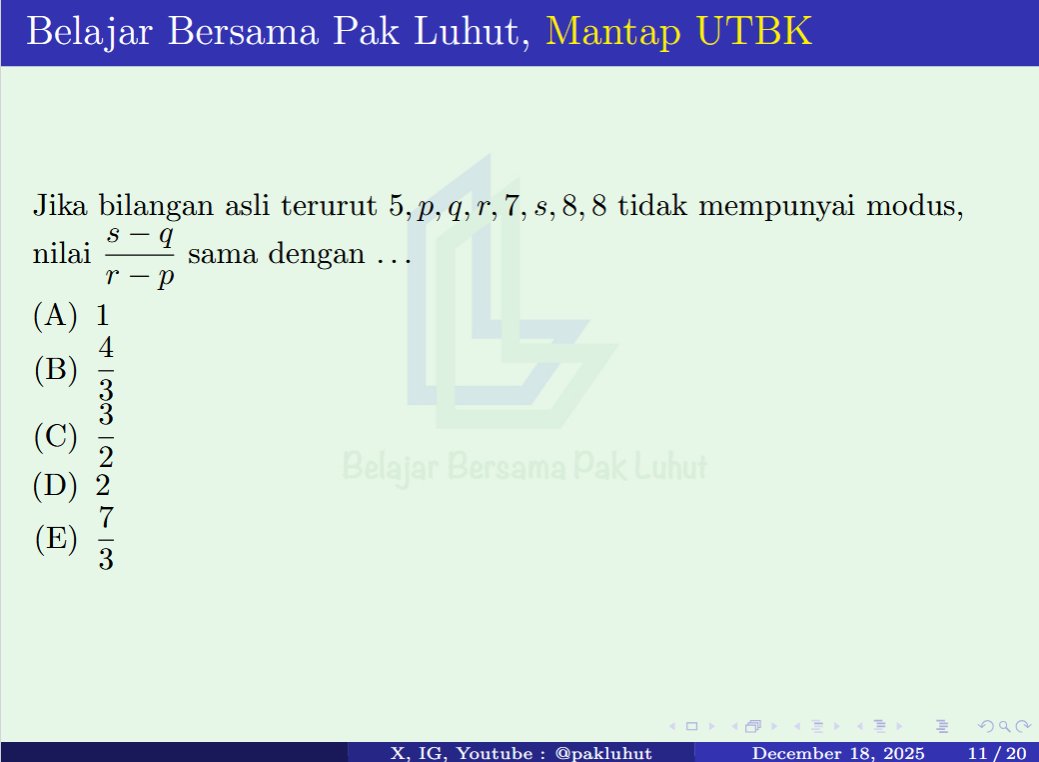PakLuhut's tweet image. Soal 81 Mantap UTBK
15 detik