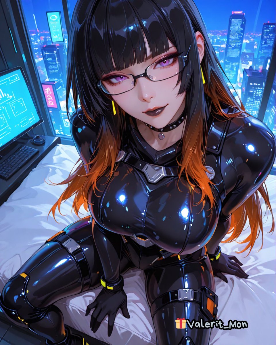 Neon glass, quiet breaths, and #Velka watching from above. Cyberpunk armor clings like light itself—do you step closer, or keep staring? ⚡🖤 Tonight.