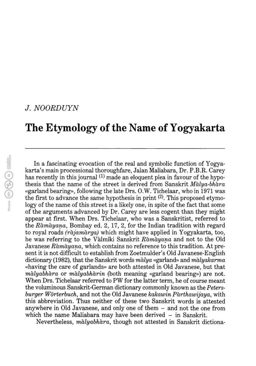 Jacobus Noorduyn
THE ETIMOLOGY OF THE NAME OF YOGYAKARTA
In: Archipel, Vol. 31, 1986, pp. 87-96

Unduh : catatannusantara.com

#catatannusantara