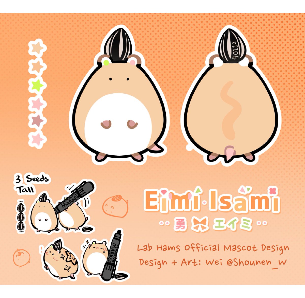 ୨୧ — FAN MASCOT REF — ୨୧
🐹lab ham ref by Wei <a href="/Shounen_W/">WEI ʕ · ﻌ · ʔ</a>