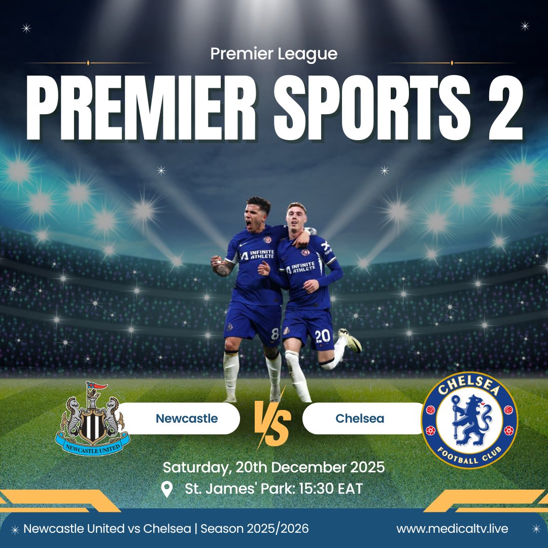 DocsExplainFM's tweet photo. ⚽🔥 Big Match Alert! Newcastle takes on Chelsea at St. James’ Park this Saturday, 15:30 EAT! Catch all the action EXCLUSIVELY on Premier Sports 2 via +ExtraTV: https://t.co/bIPPXlIiwO
#NewcastleVsChelsea #PremierLeague #LiveFootball #FootballFans #MatchDay #SoccerTime ⚡🏟️📺 https://t.co/L8ZZtPNBWZ