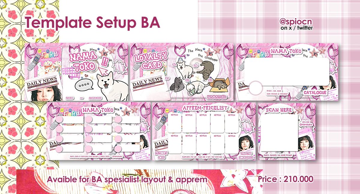 spiocn's tweet image. ,-  HELP RETWEET PLEASE !! ★★

hello semua 🛒👋🏻 floree membawa template setup BA ready untuk kamu yang spesialis layout/apprem nih &amp;gt;___&amp;lt; 🩰🤍 yuk jajan ,,, more info scroll kebawah ya ☆ #zonauang