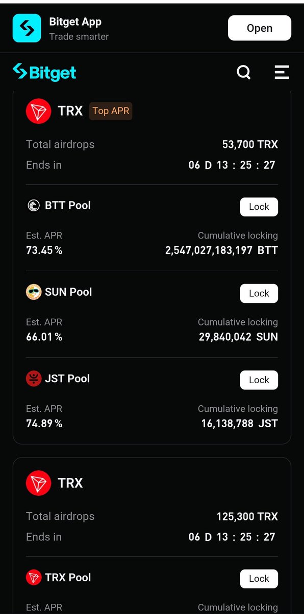 mrhazem150's tweet photo. فرصة "أيردروب" لا تُفوت لمجتمع TRON! ⛏️💎
الآن على #BitgetPoolX، يمكنك الحصول على حصة من 179,000 TRX بمجرد قفل عملاتك المفضلة (TRX, BTT, SUN, JST)
أيهما تفضل أكثر؟ $TRX أم $BTT؟ 👇
#TRON #TRONGlobalFriends @trondao @TronDao_AR @justinsuntron https://t.co/uAyPRNvO3r