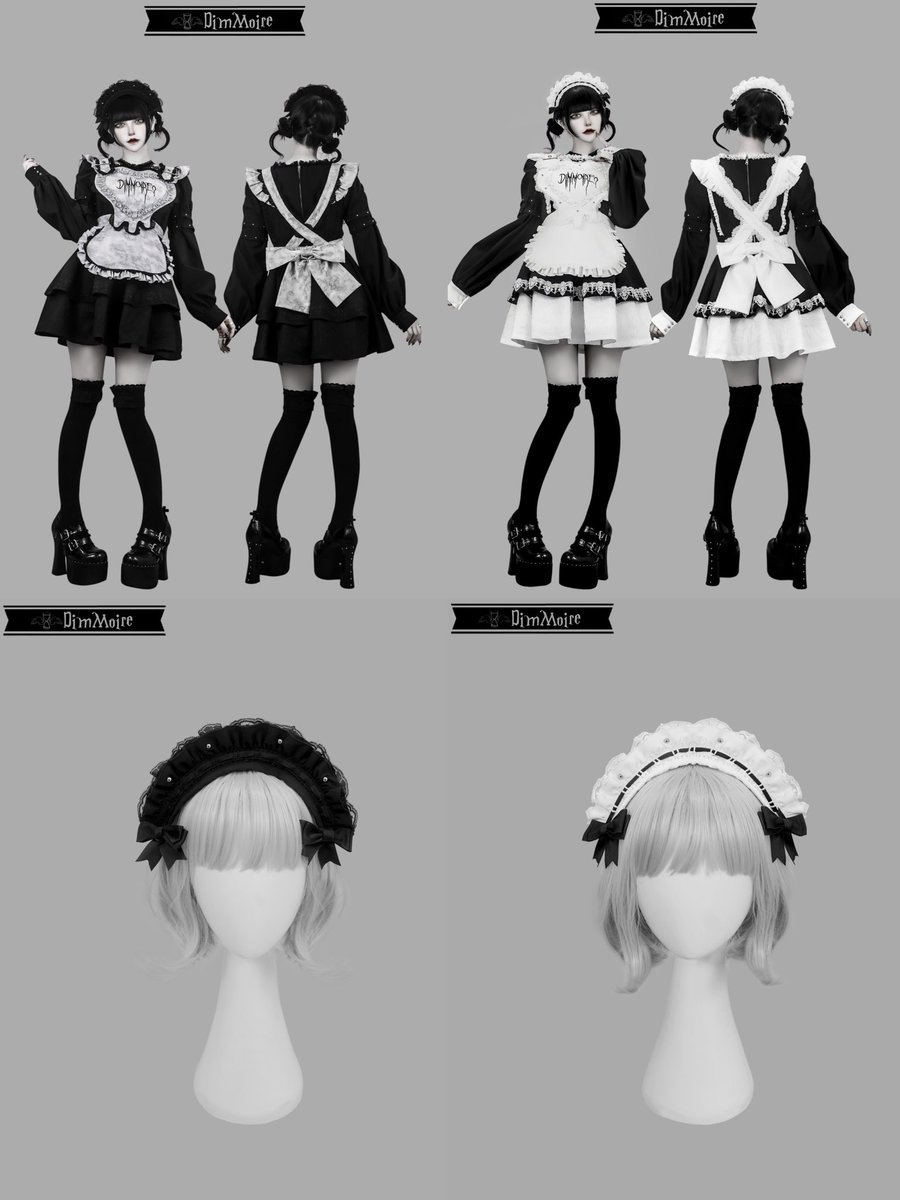 DimMoire Drip Heartメイドワンピース Black&Gray DimMoire Drip Heartメイドワンピース Black&Gray DimMoire Drip Heart