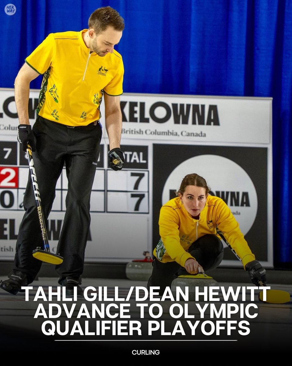 CURLING:
Australia’s Team Gill/Hewitt have won their final pool B Match against China this afternoon to book their spot in the playoffs of the Curling Mixed Doubles Olympic qualifying tournament in Canada.
📸 OWI Australia