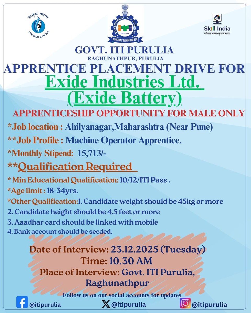 GOVT. ITI PURULIA tweet media