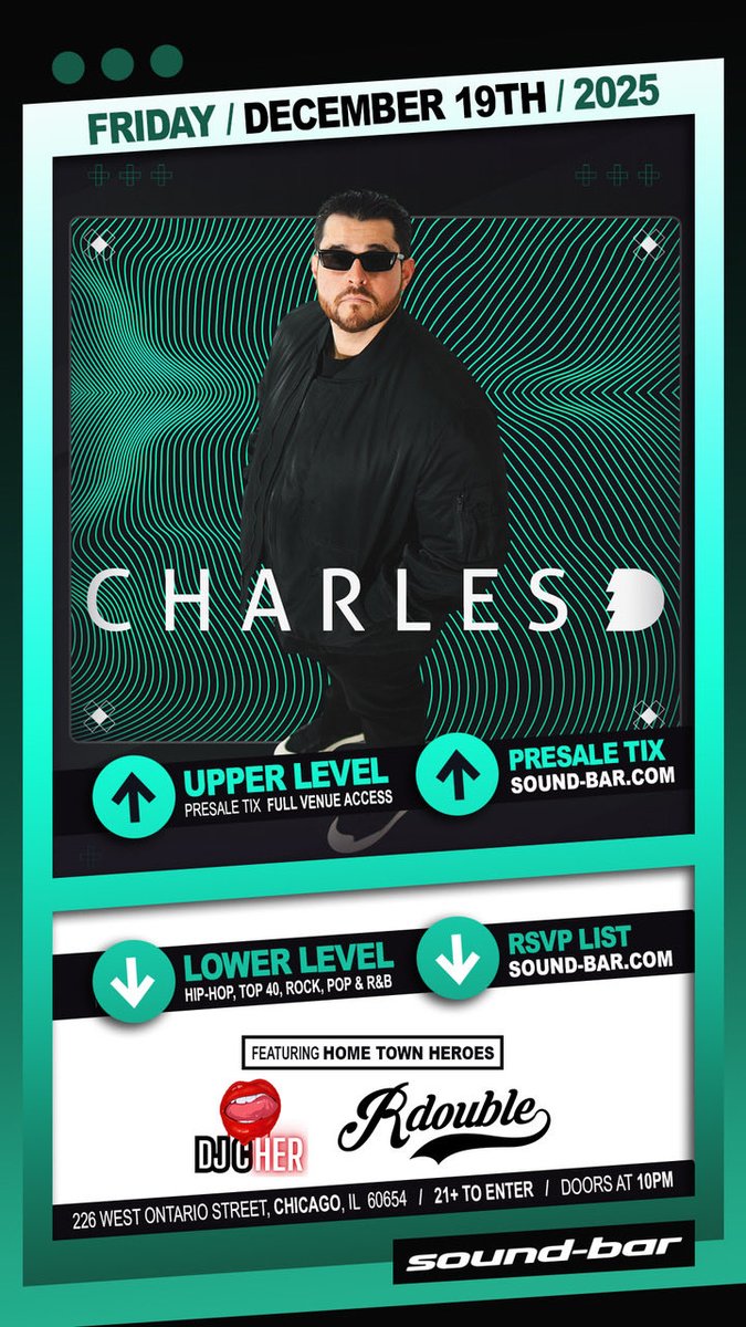 sound_bar's tweet image. THIS WEEKEND at Sound-Bar • Chicago!  Get your tickets now at sound-bar.com

TABLE RESERVATION available!  For pricing email reserve@sound-bar.com