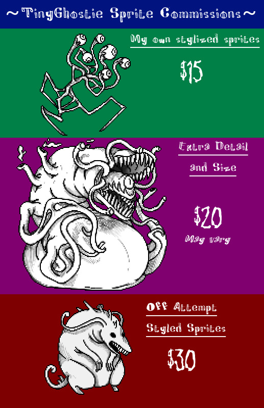 BlackFire64's tweet photo. Emergency Monster Sprite Comms.  Went to the dentist for a cleaning and ended up getting a root canal.  My monster sprite commissions are open and I am in desperate need of help.  DM me if you are interested. Boosting is also appreciated.
#commissionsopen #offgame #offfangame https://t.co/N44cnhjvYK