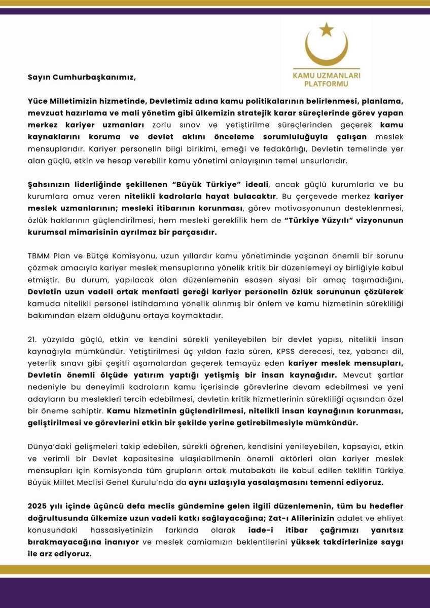 #SayınCumhurbaşkanım
#SayınCumhurbaşkanım  Mevzuatı koruyanlar, kendi haklarını koruyamaz hâle geldi.