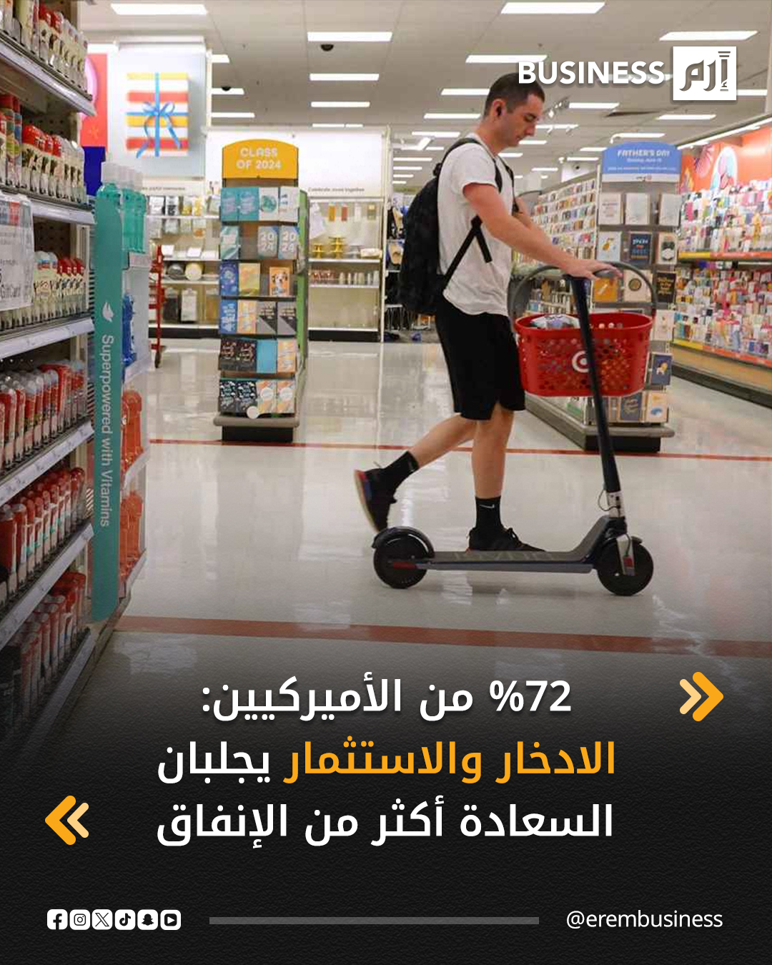 كشف استطلاع جديد أجرته منصة «ماركت واتش» عن تفضيل غالبية الأميركيين للادخار و الاستثمار على الإنفاق، في ظل تزايد القلق بشأن الوضع الاقتصادي العام.. التفاصيل في 