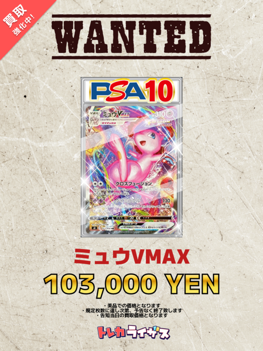 WANTED】 🩷🌈✨🩷🌈✨🩷🌈✨🩷🌈✨🩷 ミュウVMAX PSA10 ¥103,000